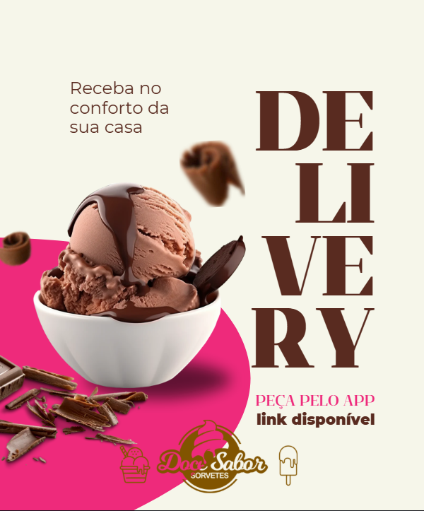 Sorvete de chocolate para delivery