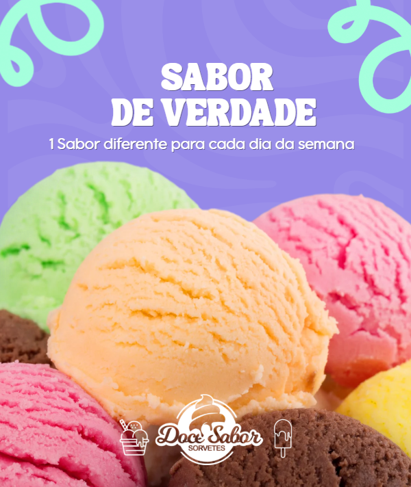Bolas de sorvete de vários sabores